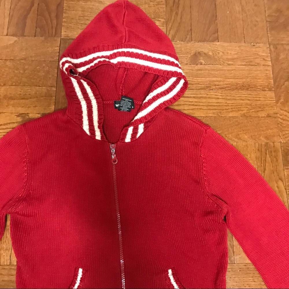 Vintage Wet Seal Medium Red Sweater w/ Hoodie - Picture 2 of 4